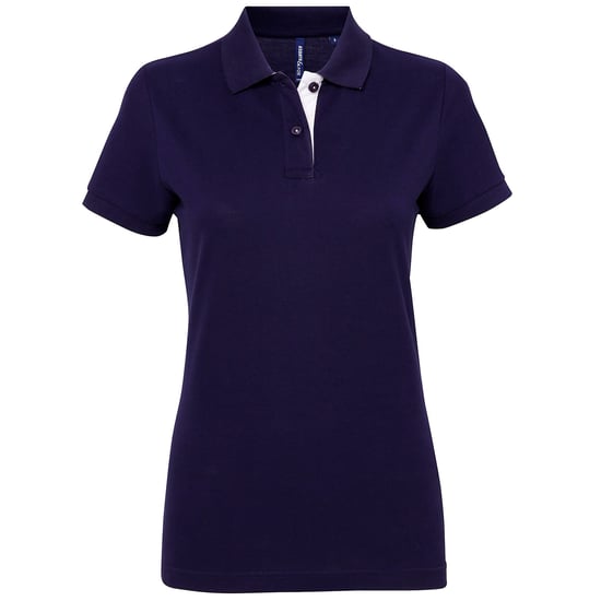 Asquith & Fox Womens/Ladies Short Sleeve Contrast Polo Shirt (Navy/ White) - Image 1