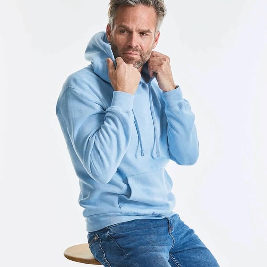 Russell Colour Mens Hooded Sweatshirt / Hoodie (Sky Blue) - Image 3