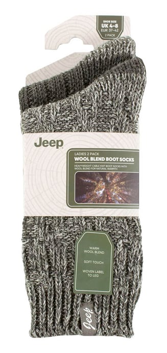 Womens Wool Boot Socks Calcetines de lana para mujer - Pizarra / Blanco - Image 2