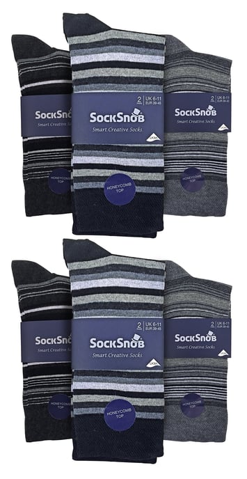 12 Pares Multipack Calcetines de Algodón a Rayas de Colores para Hombre - Buenos Aires - Image 2