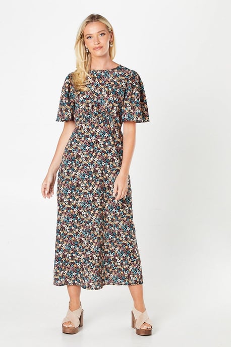 Ditsy Floral Empire Midi Dress