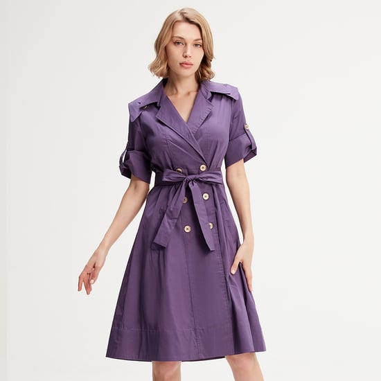Cotton trench-coat dress - Image 1