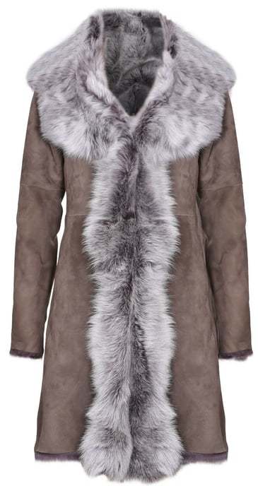 Womens Toscana Sheepskin Suede Trench Coat-Tbilisi