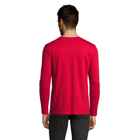 SOLS Mens Imperial Cotton Long-Sleeved T-Shirt (Red) - Image 2