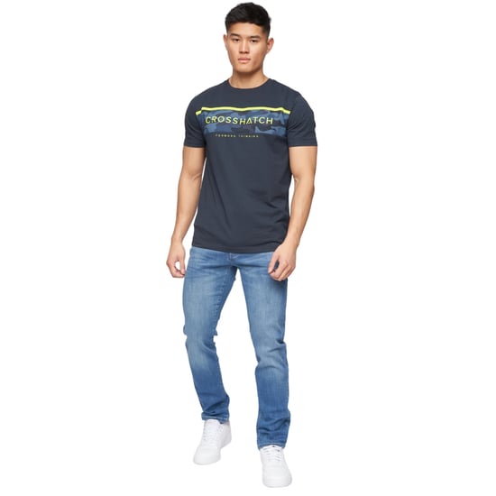 Crosshatch Mens Farrowed Stretch Jeans (Stone Wash) - Image 3
