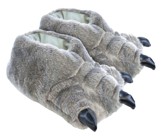 Niños Novedad 3D Monster Feet Plsh Zapatillas | Regalo para Niños - Gris - Image 1