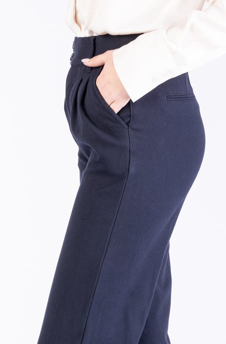 Amelia Ladies Trousers Navy Wide Leg