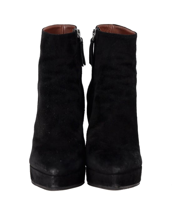 Proenza Schouler Block Heel Platform Boots in Black Suede - Image 2