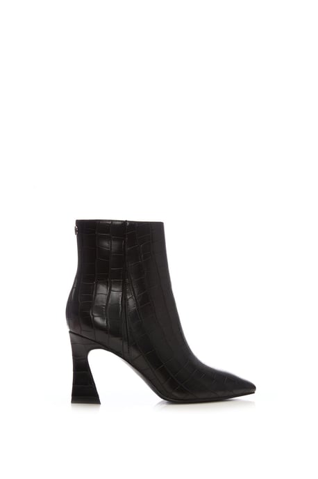 'Linette' Black Patent Mocc Croc Ankle Boots
