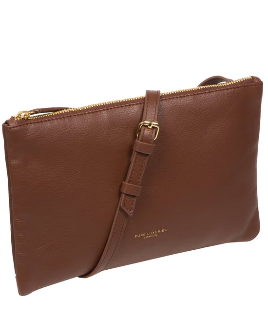 'Anya' Dark Tan Nappa Leather Cross Body Bag