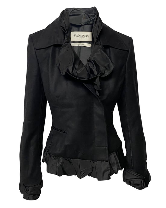 Yves Saint Laurent Rive Gauche Evening Blazer in Black Wool - Image 1