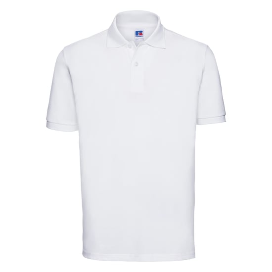Russell Mens 100% Cotton Short Sleeve Polo Shirt (White) - Image 1