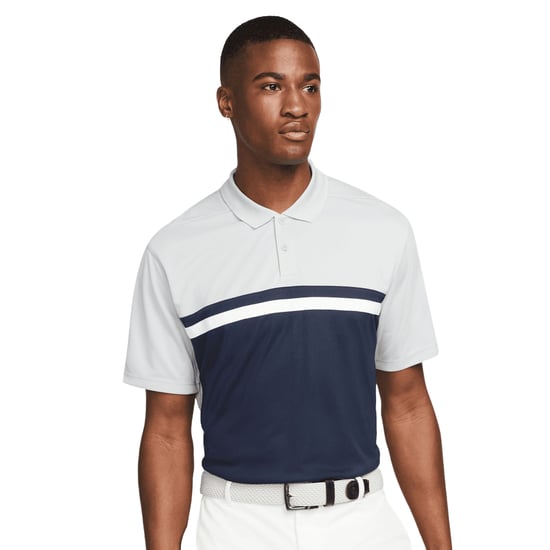 Nike Mens Victory Dri-FIT Golf Polo Shirt (Light Smoke Grey/Obsidian Blue) - Image 1