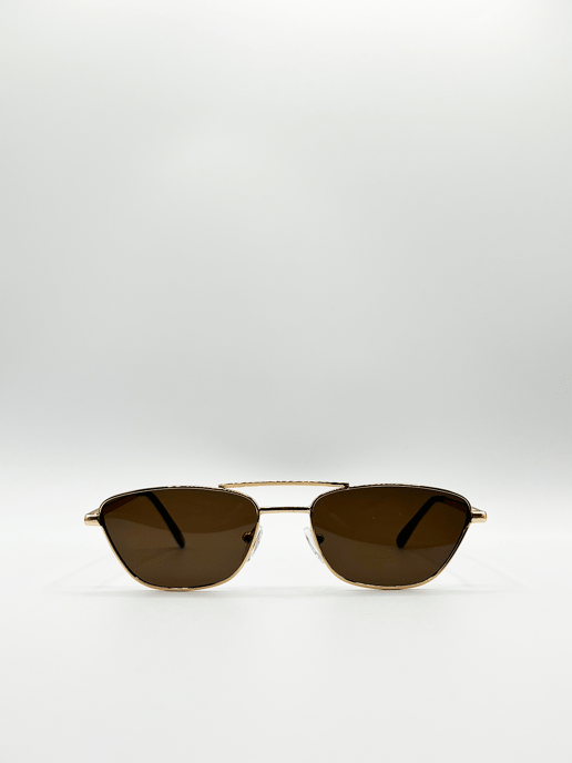 Angular avaiator style sunglasses