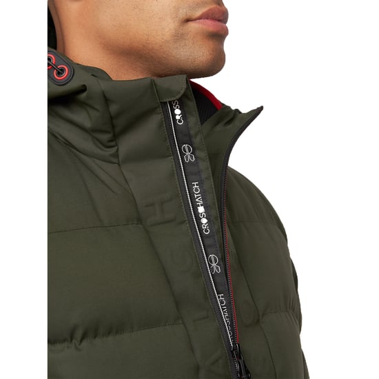 Crosshatch Mens Kampnew Embossed Jacket (Dark Olive) - Image 3