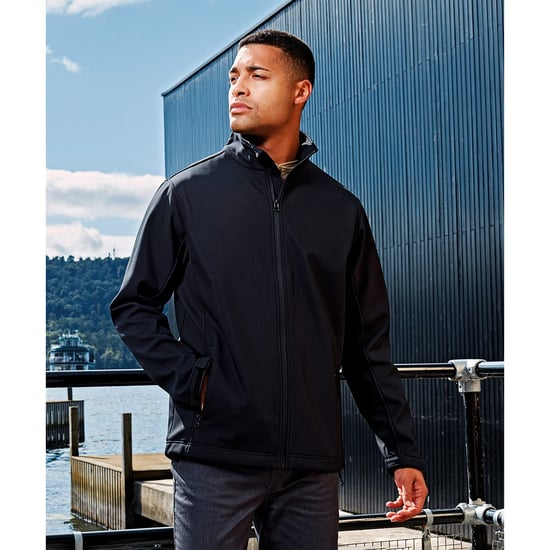 Premier Mens Windchecker Soft Shell Jacket (Black) - Image 6