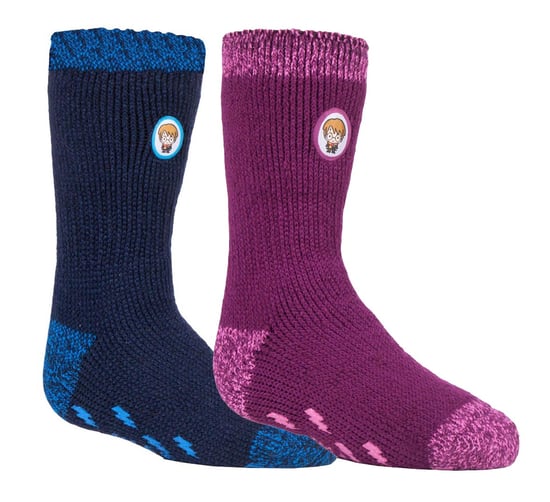 2 Pares Multipack Niños Harry Potter Calcetines con Puños | Calentadores | Niños y Niñas Calcetines Térmicos Gruesos Antideslizantes - HP Mix - Image 1