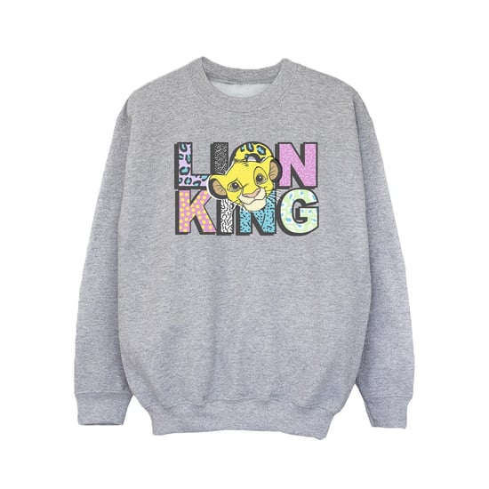 Disney Girls The Lion King Pattern Logo Sweatshirt (Sports Grey)