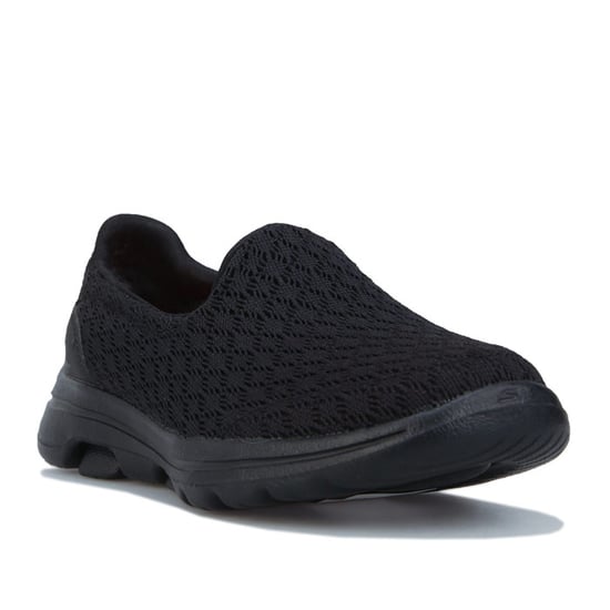 Girl's Skechers Junior Go Walk 5 Slip On Trainers in Black - Image 2