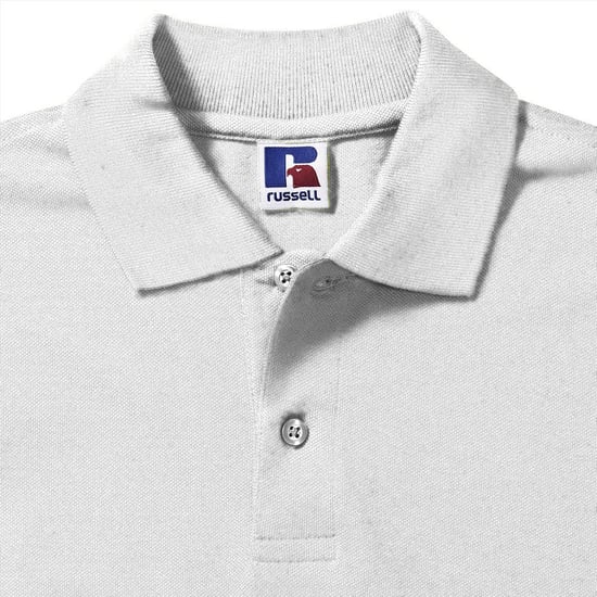 Russell Mens 100% Cotton Short Sleeve Polo Shirt (White) - Image 2