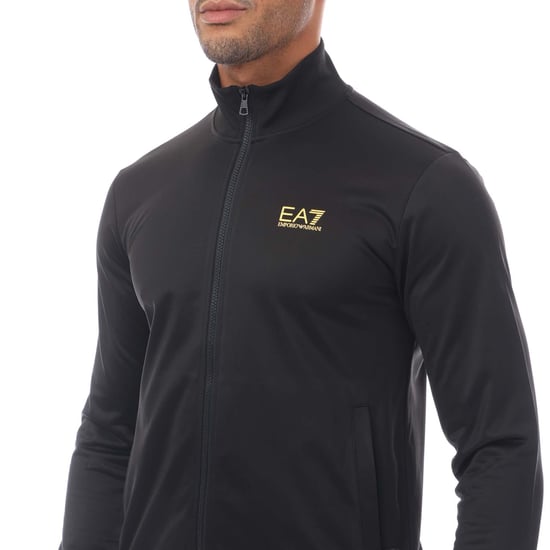 Men's Emporio Armani EA7 Full-Zip Tracksuit in Black - Image 3