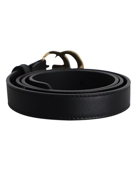 Gucci GG Marmont Buckle Belt 75 in Black Leather - Image 3