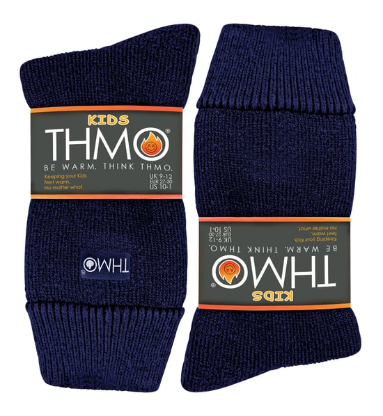 Calcetines térmicos de invierno para niños | THMO | Calcetines de forro polar para niños y niñas - Azul marino - Image 2