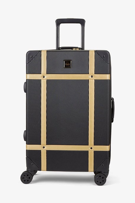 Hard Shell Gold Trunk Luggage Suitcase Set