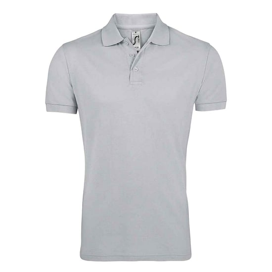 SOLs Mens Prime Pique Plain Short Sleeve Polo Shirt (Pure Grey) - Image 1