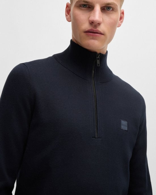 BOSS Orange Kanobix S Mens 1/4 Zip Jumper - Image 3