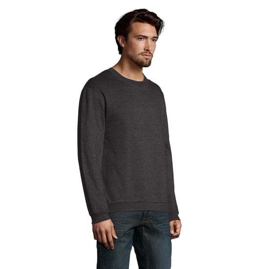 SOLS Mens Spider Round Neck Sweatshirt (Charcoal Melange) - Image 3