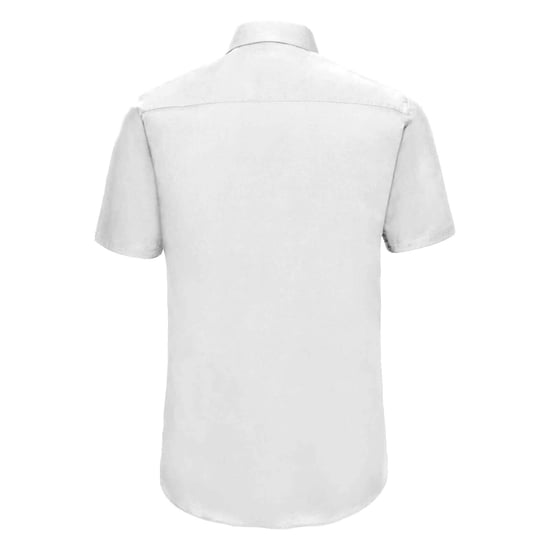 Russell Collection Mens Short Sleeve Easy Care Fitted Shirt (White) - Image 2