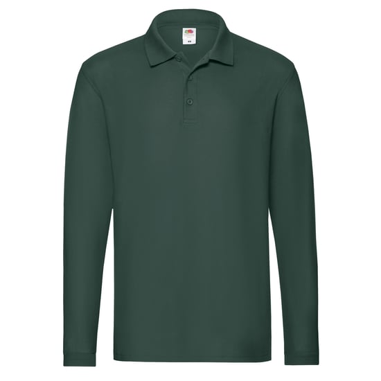 Fruit of the Loom Mens Premium Pique Long-Sleeved Polo Shirt (Forest Green) - Image 1