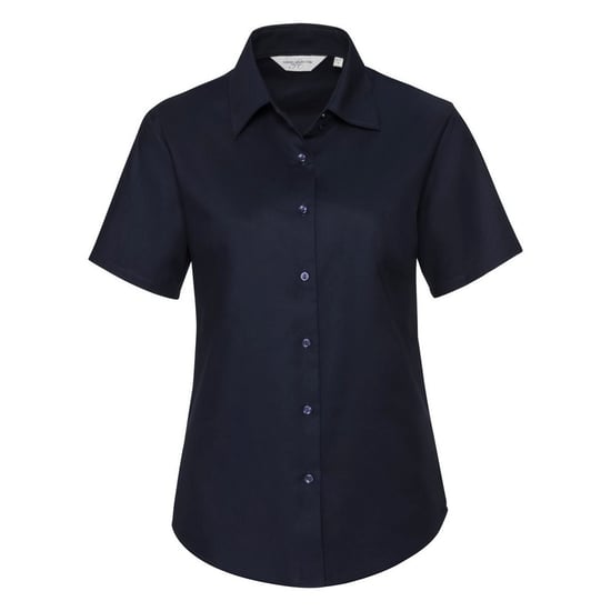Russell Collection Ladies/Womens Short Sleeve Easy Care Oxford Shirt (Bright Navy) - Image 1