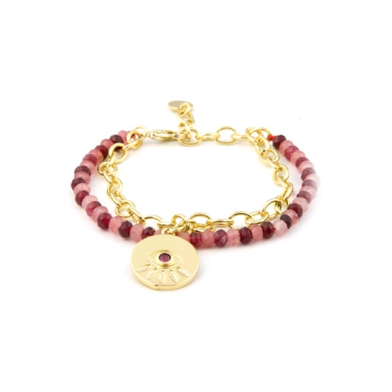 Pulsera Luxenter Edxiuh Cristal Rojo,acabado en oro amarillo de 18 Quilates - Image 1