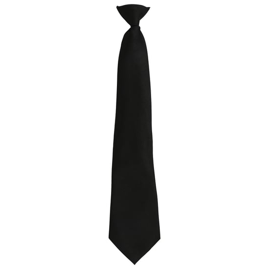 Premier Unisex Adult Colours Fashion Plain Clip-On Tie (Black) - Image 1