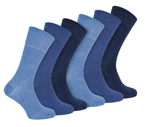 IOMI - 6 Pack Mens Diabetic Bamboo Socks | Extra Wide Seamless Loose Non Elastic Socks - Navy Blue - Image 1