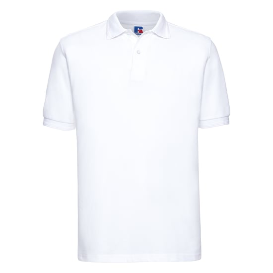 Russell Mens Ripple Collar & Cuff Short Sleeve Polo Shirt (White) - Image 1