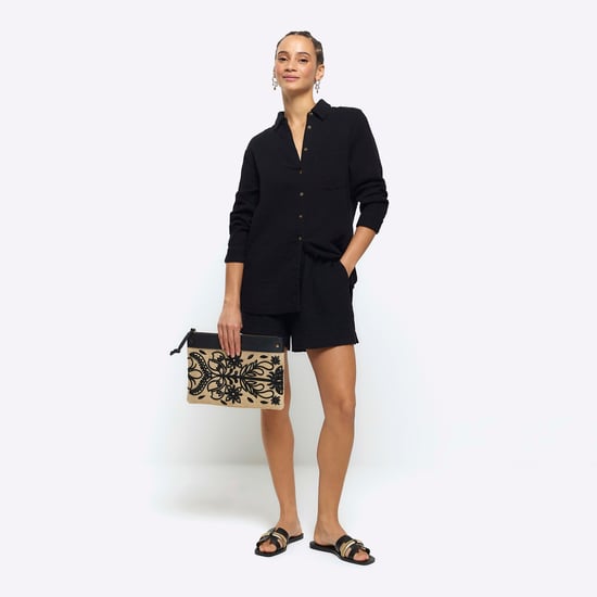 River Island Womens Elasticated Shorts Black