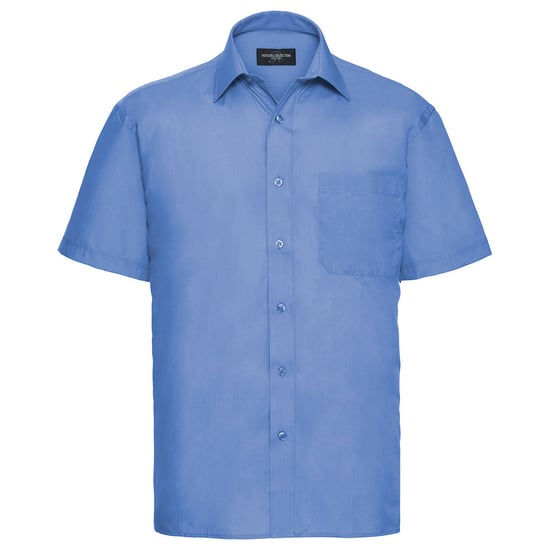 Russell Collection Mens Poplin Easy-Care Short-Sleeved Shirt (Corporate Blue) - Image 1