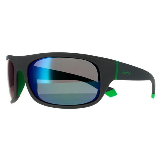 Gafas de sol polarizadas espejo gris verde para hombre Polaroid Wrap - Image 2