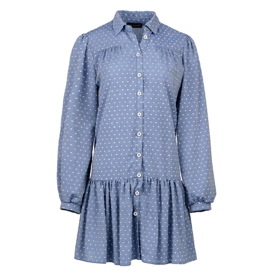 Vestido Bordado Estilo Denim con Botones - Image 2
