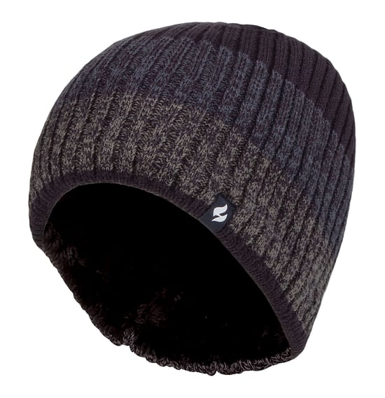Gorro de invierno para hombre con forro polar a rayas | Calentadores | Gorro térmico aislante suave de alto rendimiento - Azul marino - Image 1