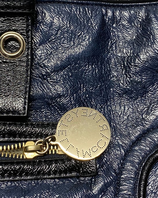 Stella McCartney Tote Bag with Wallet in Blue Faux Leather - Image 3