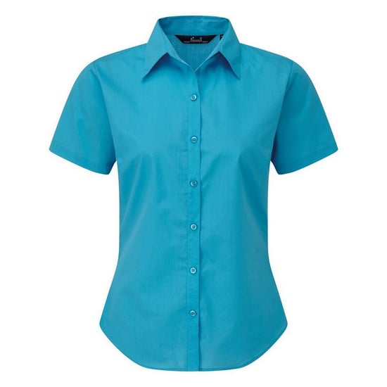 Premier Short Sleeve Poplin Blouse / Plain Work Shirt (Turquoise) - Image 1