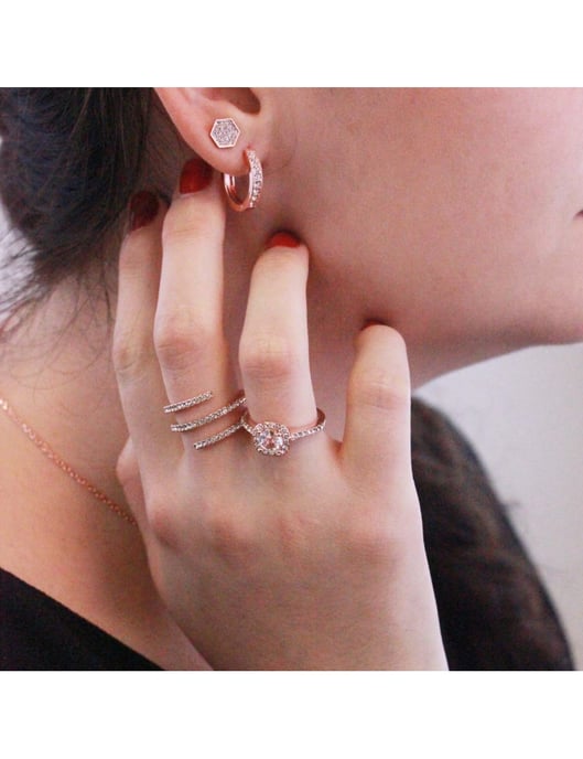 Anillo Cushy - Oro rosa y cristal - Image 2