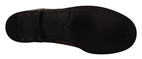 Botas Derby de Cuero de Cocodrilo Grises para Hombre de Dolce & Gabbana - Image 5