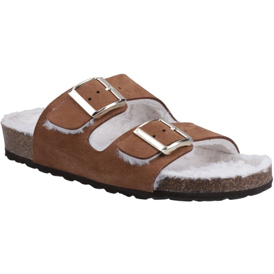 Hush Puppies Jessie Leather Women's Tan Slippers - Image 1