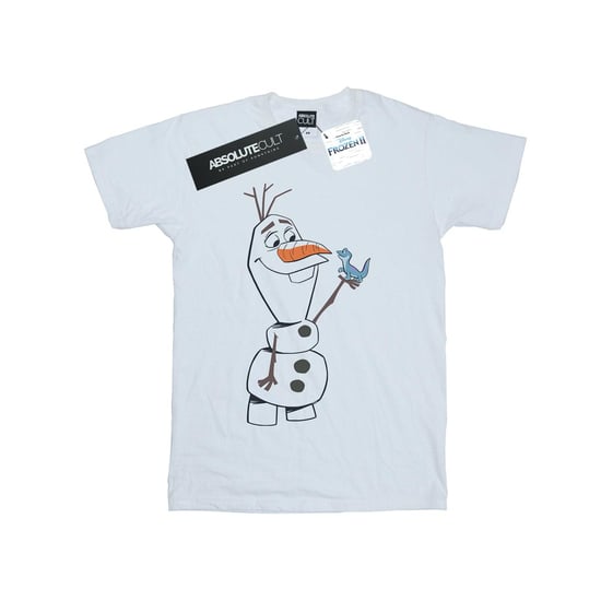 Disney Girls Frozen 2 Olaf And Salamander Cotton T-Shirt (White) - Image 1
