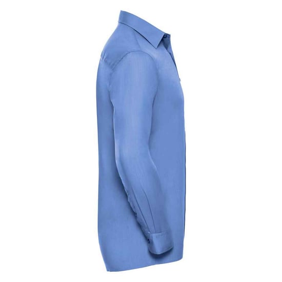 Russell Collection Mens Poplin Easy-Care Long-Sleeved Formal Shirt (Corporate Blue) - Image 3